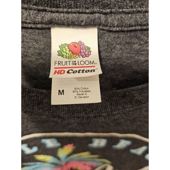 Men's Myrtle Beach Salty Vibes T Shirt SIZE M GREY W/NEON PINK BLUE PRINT - Picture 5 of 5